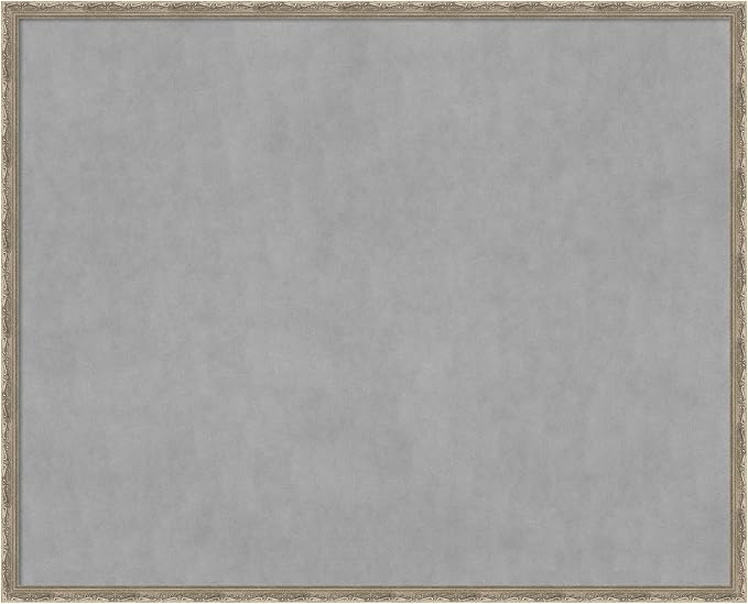 Amanti Art Silver Framed Magnetic Board 34x42 X-Large Vision Board for use with Magnets, 100% Metal Sheet to Display Items as Office Decor or for Home Organization in mudroom, Kitchen or Kids Room