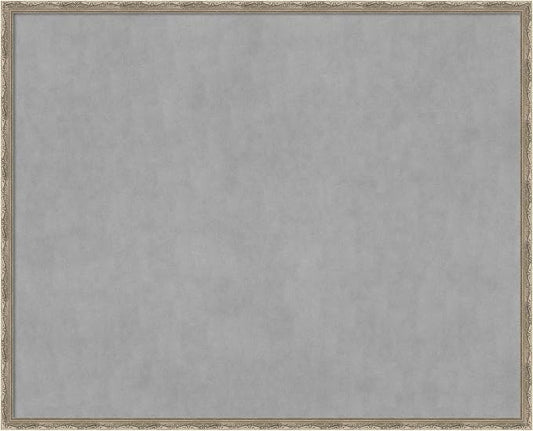 Amanti Art Silver Framed Magnetic Board 34x42 X-Large Vision Board for use with Magnets, 100% Metal Sheet to Display Items as Office Decor or for Home Organization in mudroom, Kitchen or Kids Room