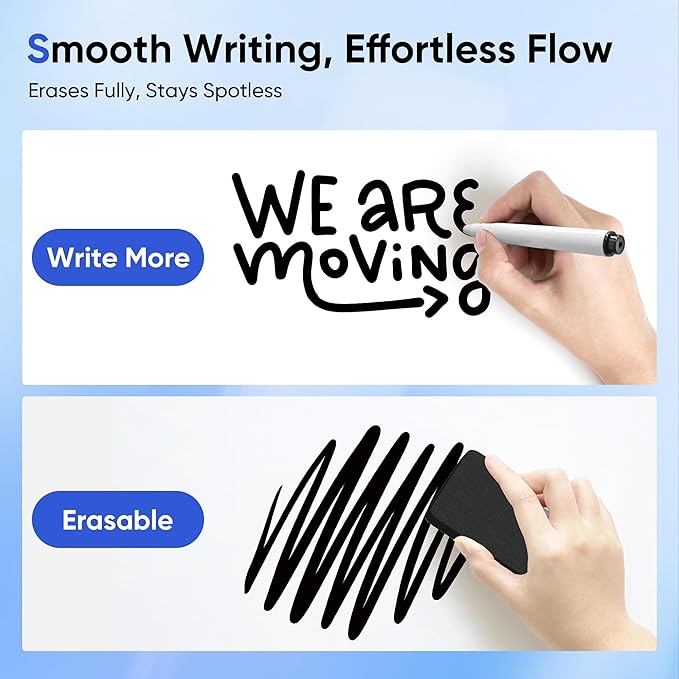 VUSIGN 36" x 24" Magnetic Whiteboard for Wall, Dry Erase Board with Silver Aluminum Frame, Hanging White Board for Office, Home, Classroom – Includes 1 Eraser, 2 Multicolor Markers & 4 Magnets