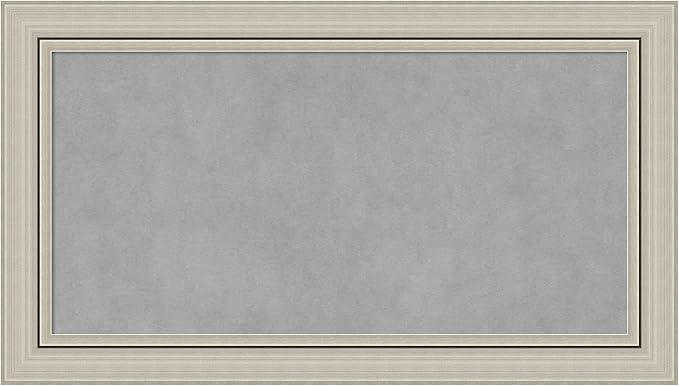 Amanti Art Silver Framed Magnetic Board 16x28 Small Vision Board for use with Magnets, 100% Metal Sheet to Display Items as Office Decor or for Home Organization in mudroom, Kitchen or Kids Room