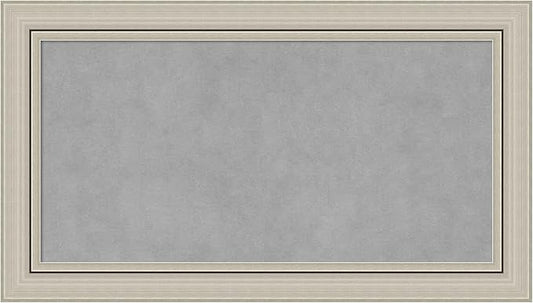 Amanti Art Silver Framed Magnetic Board 16x28 Small Vision Board for use with Magnets, 100% Metal Sheet to Display Items as Office Decor or for Home Organization in mudroom, Kitchen or Kids Room