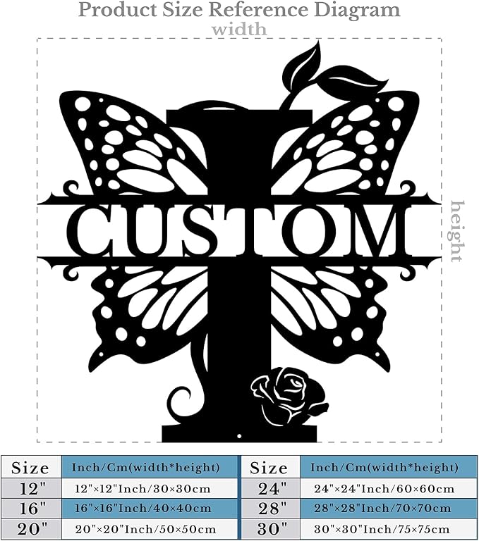 Personalized Custom Letter Name metal Signs,Custom Black Letter Monogram Wall Art Decor,Metal Signs Plaques Outdoor wall Decorative Signage (I)