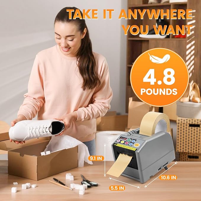Ribbon Cutting Machine, Automatic Tape Dispenser, 999mm Precision Cut, Ideal for Shipping, Schools, Restaurants, Business & Home