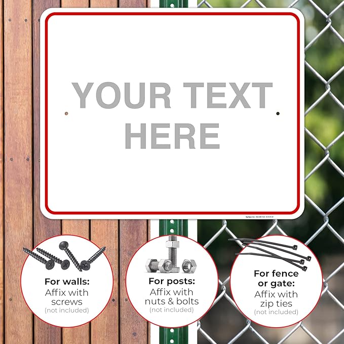 Custom Sign, Personalized Metal Signs, Customize for Office, Business, Workplace, Home, Airbnb, Delivery Red Signs, 24x30 Inches, Rust Free .063 Aluminum, Fade Resistant, Made in USA by Sigo Signs