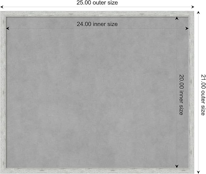 Amanti Art Silver Framed Magnetic Board 21x25 Medium Vision Board for use with Magnets, 100% Metal Sheet to Display Items as Office Decor or for Home Organization in mudroom, Kitchen or Kids Room