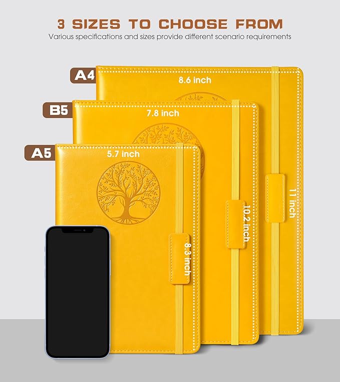 Biuwory Lined Journal Notebook for Women Men,256 Pages B5 Large Hardcover Leather Journals for Writing,Travel,Business,Work & School,College Ruled Notebooks for Note Taking,Diary Notepad 7.8"×10.2"