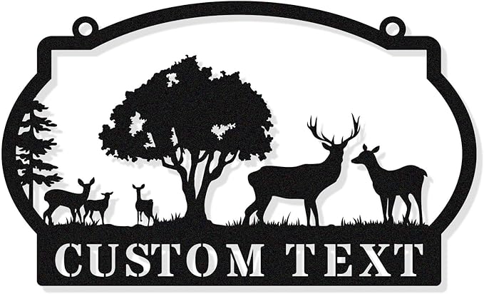 Personalized Deer Bear Metal House Numbers for Outside，Custom Address Sign for Houses，Hanging Mailbox House Number ，Lamp Post Address Plaques，Metal Name Sign Outside，Housewarming gifts，Home Decor