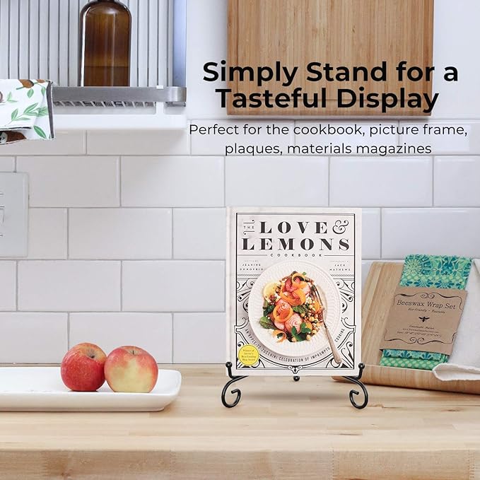 TR-LIFE 4 Pack Plate Stands for Display - 8 Inch Plate Holder Display Stand + Metal Easel Stand for Picture Frame, Decorative Plates, Book, Photo, Collectibles (4 Pack)