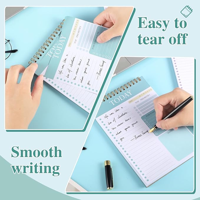 Thboxes 2 Packs To Do List Notepad, 104 Pages To Do List Notebook A5 Undated Daily Planner Notepad with Task Checklist Home Office School Supplies
