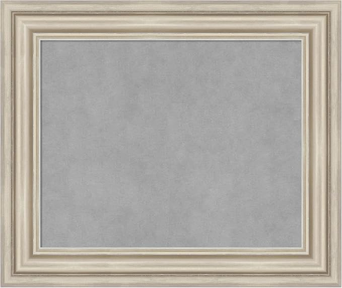 Amanti Art Silver Framed Magnetic Board 22x26 Small Vision Board for use with Magnets, 100% Metal Sheet to Display Items as Office Decor or for Home Organization in mudroom, Kitchen or Kids Room