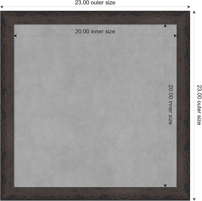 Amanti Art Black Framed Magnetic Board 23x23 Medium Vision Board for use with Magnets, 100% Metal Sheet to Display Items as Office Decor or for Home Organization in mudroom, Kitchen or Kids Room