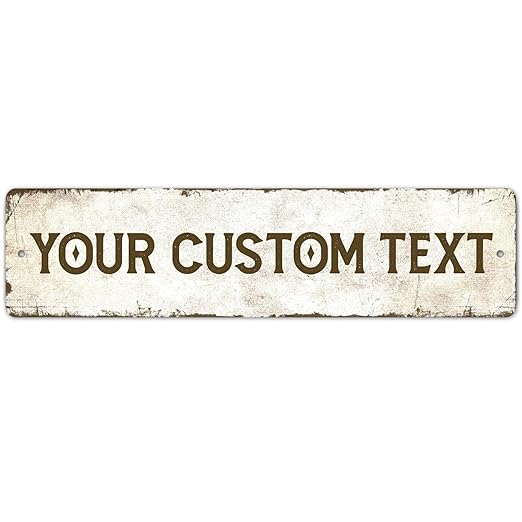 Rustic Custom Sign, Personalized Metal Signs, Gift for Him Men Dad, Man Cave, Indoor and Outdoor Use, 4x18 Inches, ACM, Fade Resistant, Made in the USA