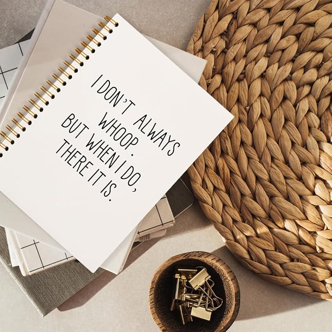 hold fizz Funny Office Notebooks for Work, Sarcastic Gifts, I Don't Always Whoop Sign, Office Desk Accessories, Funny Journal, Office Supplies for Desk, White Spiral Notebook 5.5 x 8.3