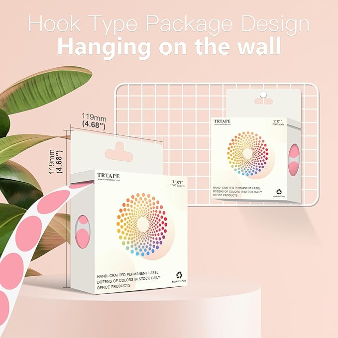 1 Inch Round Color Coding Labels, 1000 PCS Per Roll Pink Color Coded Dot Stickers, Round Color Dot Labels for Organizing, Filing, and Storage