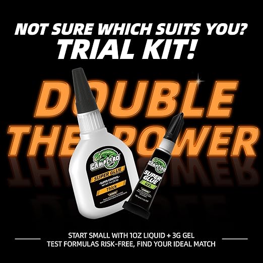 Thick Super CA Glue 28.3 Gram with 3 Gram Superglue Gel, Heavy Duty Clear Glue for Wood Metal Plastic Shoe Ceramic Leather Glass, All Purpose Instant Cyanoacrylate Adhesive for DIY Crafts Woodworking