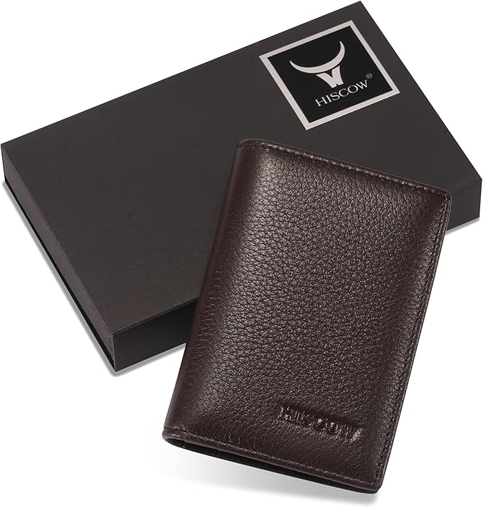 Leather Business Card Case Holder for Men & Women, Italian Calfskin