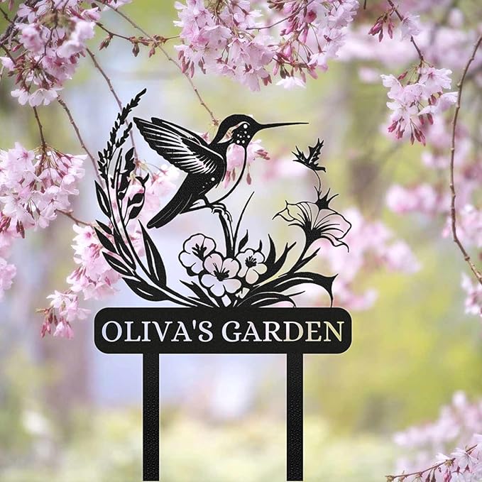 Personalized Garden Signs | Custom Bird Garden Stake Metal Sign | Metal Signs Customized | Garden Signs Decorative Outdoor | Garden Art Gifts | Customized Metal Yard Sign Stakes