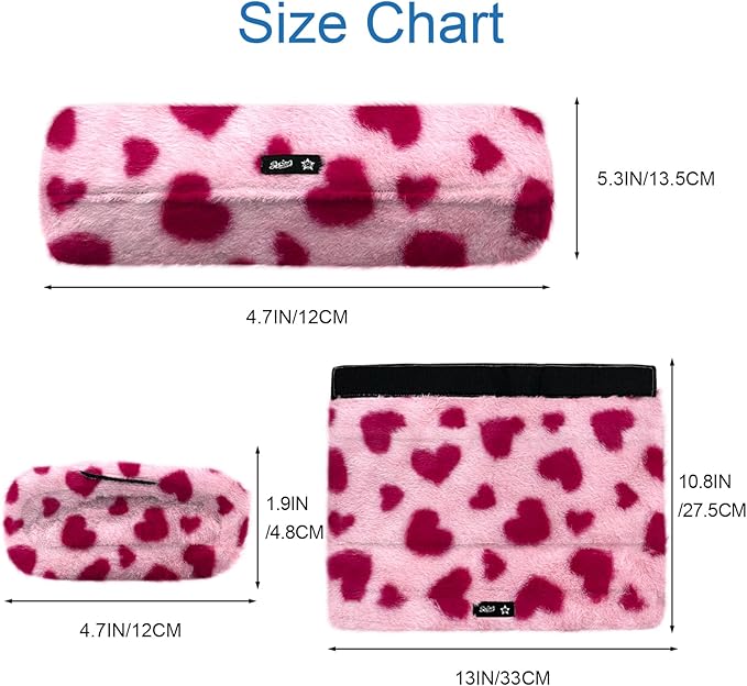 SPRING SEAON Wheelchair Armrest Covers 2 Pack Soft Memory Foam Wheelchair armrest Pads Wicking Washable for Office Transport Chair (Pink Heart)