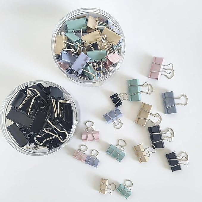 304 PCS Assorted Sizes Binder Clips Paper Clamps Including Large,Medium,Small Colored Paper Clips for Office Supplies Home School