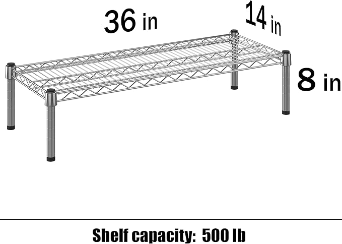 Regal Altair 14" Deep x 36" Wide x 8" Height 1-Tier Wire Shelving Kit | NSF Commercial Storage Rack Unit