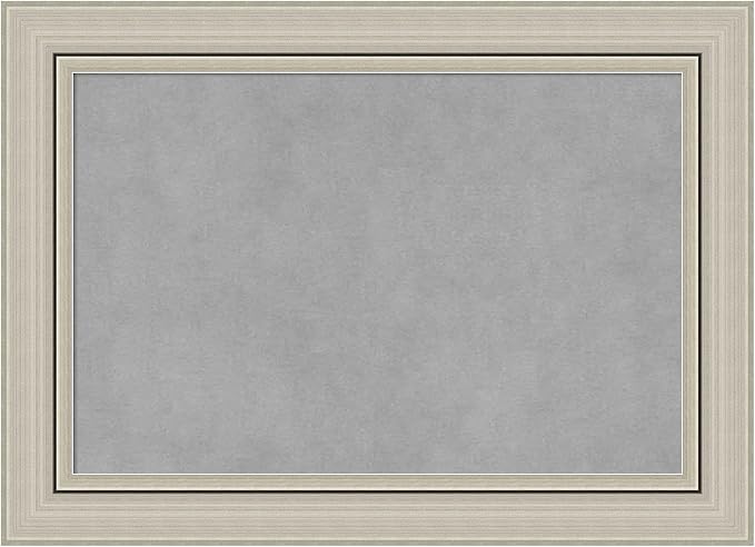 Amanti Art Silver Framed Magnetic Board 16x22 Small Vision Board for use with Magnets, 100% Metal Sheet to Display Items as Office Decor or for Home Organization in mudroom, Kitchen or Kids Room