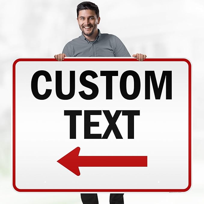 Custom Arrow,Custom Directional Sign, Left Arrow,36x48 Inches, Reflective, Rust Free DiBound, Fade Resistant, Made in USA by My Sign Center