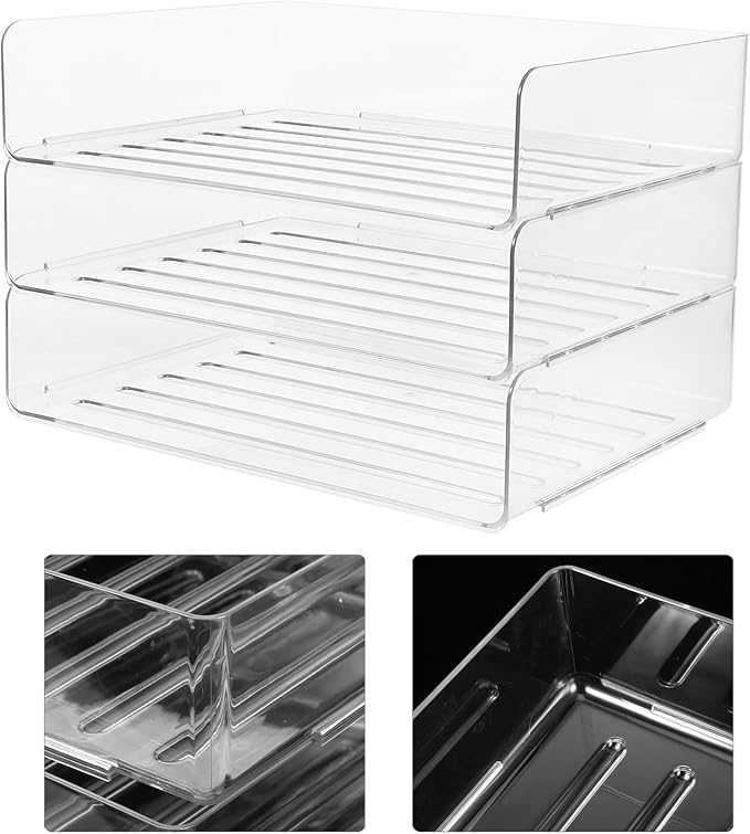 SUPVOX Desk Organizer Tray Stackable Letter File Holder Desktop Storage for Office Home School Simple Stylish Workspace Organizer for Paper