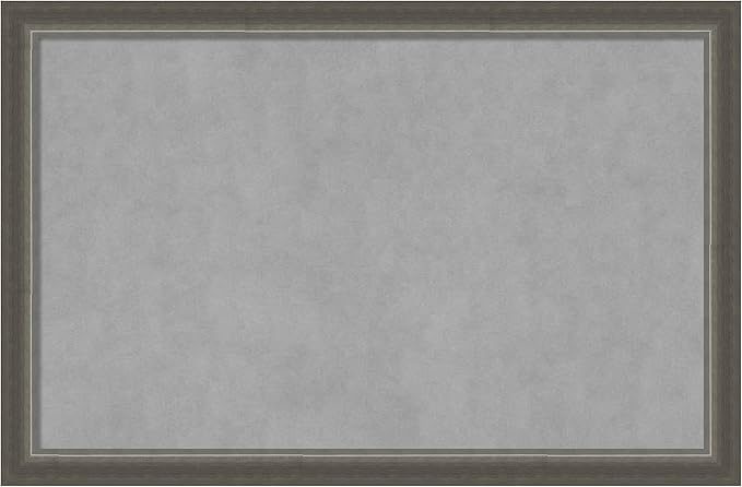 Amanti Art Silver Framed Magnetic Board 23x35 Large Vision Board for use with Magnets, 100% Metal Sheet to Display Items as Office Decor or for Home Organization in mudroom, Kitchen or Kids Room