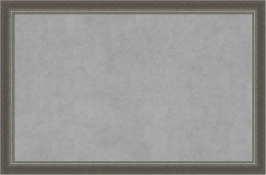 Amanti Art Silver Framed Magnetic Board 23x35 Large Vision Board for use with Magnets, 100% Metal Sheet to Display Items as Office Decor or for Home Organization in mudroom, Kitchen or Kids Room