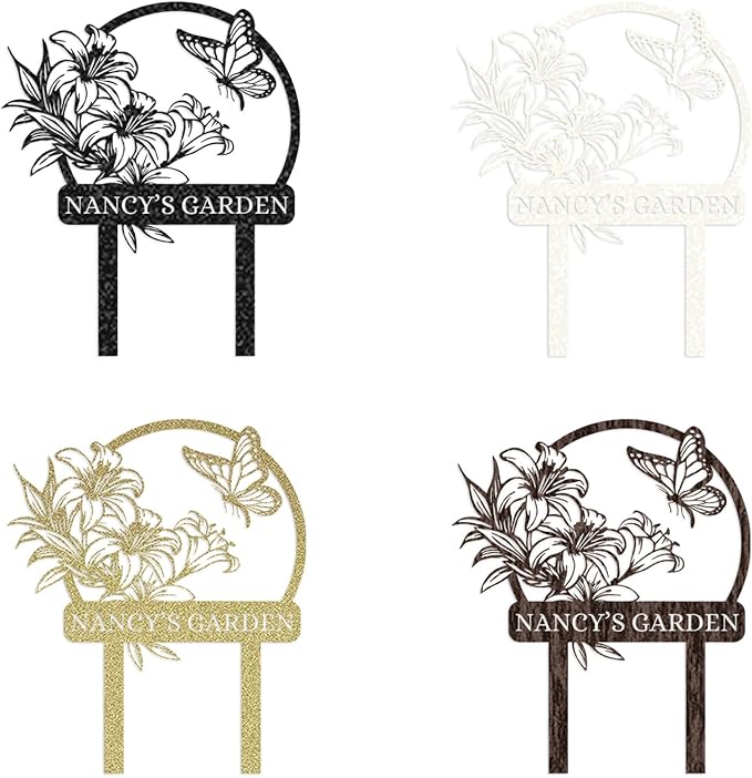 Personalized Garden Signs | Customized Metal Yard Sign Stakes | Custom Butterfly Garden Name Sign | Garden Signs to Personalize | Custom Yard Signs with Stakes | Garden Art Outdoor