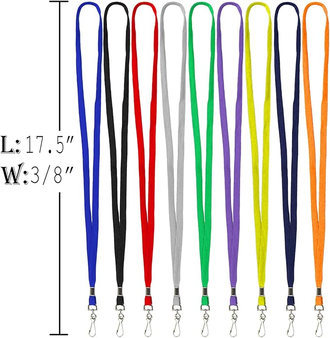 Ollain Badge Lanyards Flat Lanyard Swivel Hooks Durably Neck Bulk lanyards with Clip 100 Pack