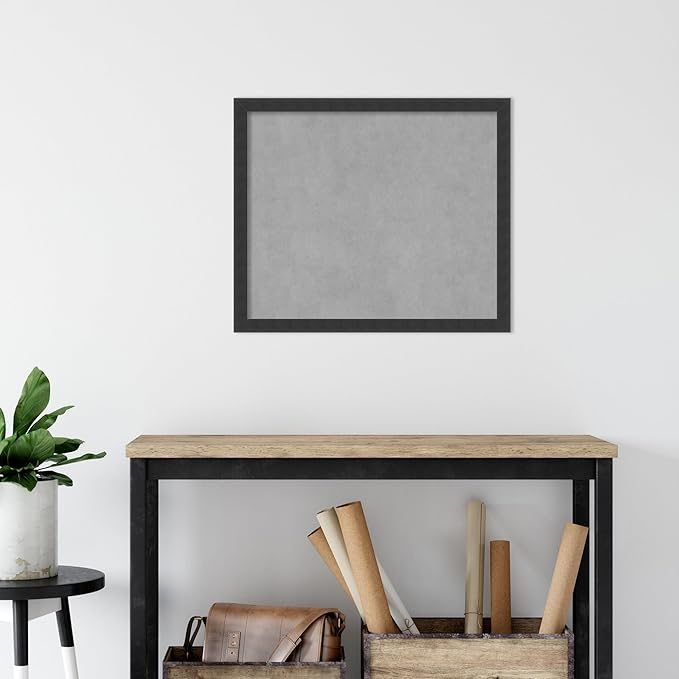 Amanti Art Black Framed Magnetic Board 22x26 Medium Vision Board for use with Magnets, 100% Metal Sheet to Display Items as Office Decor or for Home Organization in mudroom, Kitchen or Kids Room