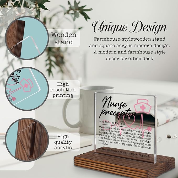 Nurse Preceptor Nurse Gifts, Thank You Appreciation Gifts forNurse Educators Week Graduation Birthday Christmas Training Mentors Clinical Teaching Staff Office Desk Decor Decorative Signs Plaque PA017