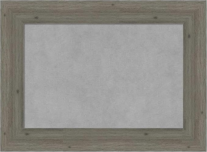 Amanti Art Grey Framed Magnetic Board 17x23 Small Vision Board for use with Magnets, 100% Metal Sheet to Display Items as Office Decor or for Home Organization in mudroom, Kitchen or Kids Room