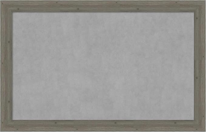 Amanti Art Grey Framed Magnetic Board 29x45 Large Vision Board for use with Magnets, 100% Metal Sheet to Display Items as Office Decor or for Home Organization in mudroom, Kitchen or Kids Room