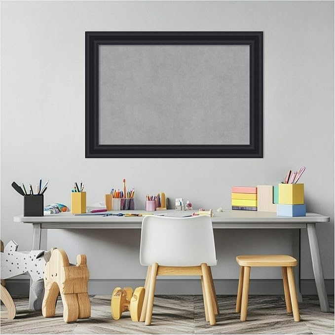 Amanti Art Black Framed Magnetic Board 20x28 Medium Vision Board for use with Magnets, 100% Metal Sheet to Display Items as Office Decor or for Home Organization in mudroom, Kitchen or Kids Room