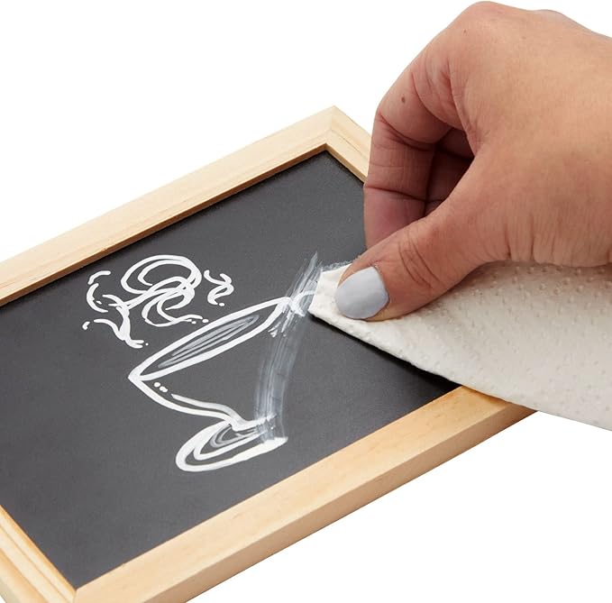 Juvale Wood-Framed Mini Chalkboard Signs - Double-Sided Chalk Board Stand - Versatile Tabletop Sign for Menus & Messages - Buffet Signage & Wedding Display Stand - Pack of 6, 6 x 4 in Writing Area
