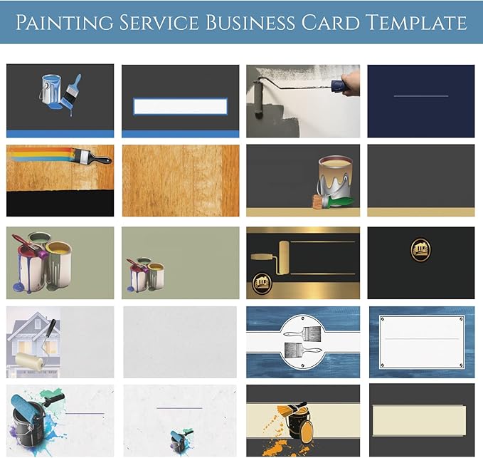 Custom Business Cards Personalized Business Cards for Small Business 300gsm Matte Paper Front & Back Sides Printed 3.5" x 2" - Painting Service Template