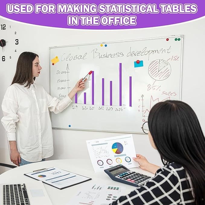 AmazingSpark Magnetic Tape Roll Thin Strips, 0.39 Inch x 33 Feet Magnetic Board Dividers Whiteboard Graphic Decorative Tape Marking Line for Classroom Office Art Accessories(Purple)