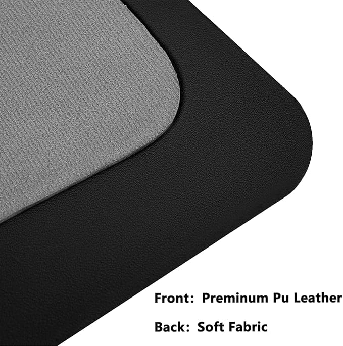 PU Leather Desk Pad Protector Gaming Mouse Pad Non Slip Desk Mat for Keyboard and Mouse Waterproof Desk Writing Pad for Office and Home Desk Accessories(Black, 35.4 * 17.7)
