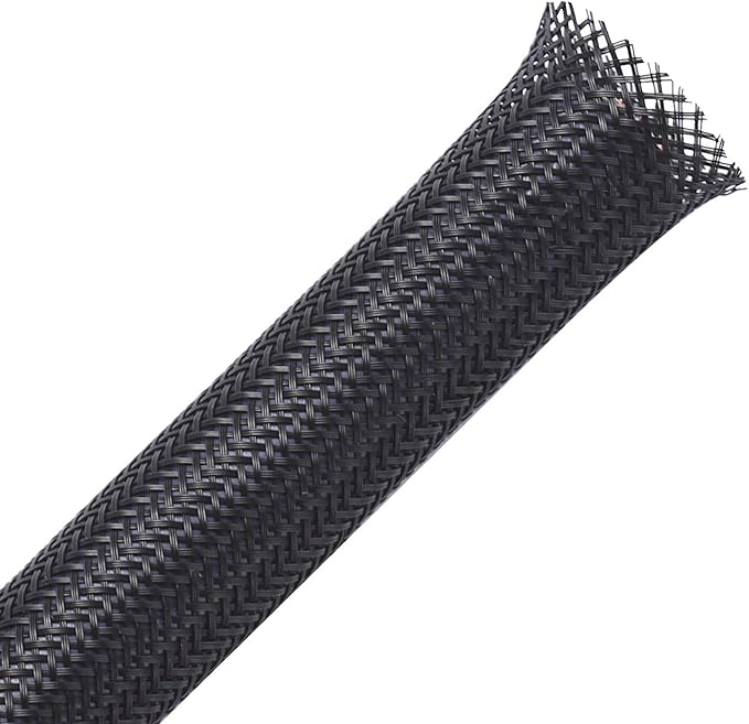 25ft - 1/8 inch PET Expandable Braided Sleeving – Black – Alex Tech Braided Cable Sleeve