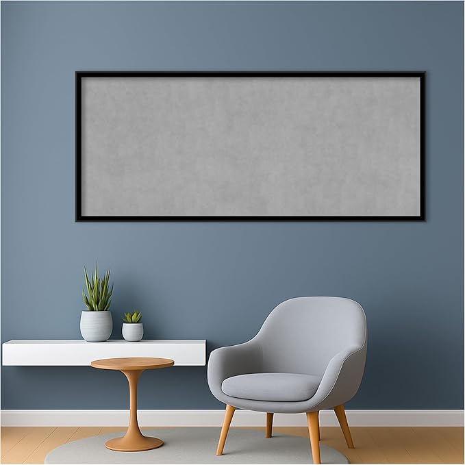 Amanti Art Black Framed Magnetic Board 21x49 Oversize Vision Board for use with Magnets, 100% Metal Sheet to Display Items as Office Decor or for Home Organization in mudroom, Kitchen or Kids Room