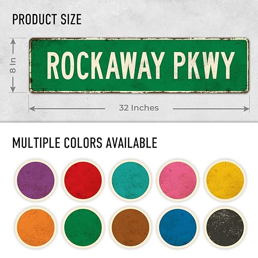 Custom Rustic Sign, Personalized Decor Street Signs Gift, 32x8 Inches, ACM, Fade Resistant, Made in USA