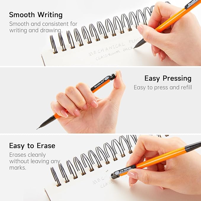Shuttle Art Mechanical Pencils, 210 Pack Bulk Mechanical Pencils 0.7mm Medium Point, HB #2 Lead, Assorted Barrels, Office School Supplies
