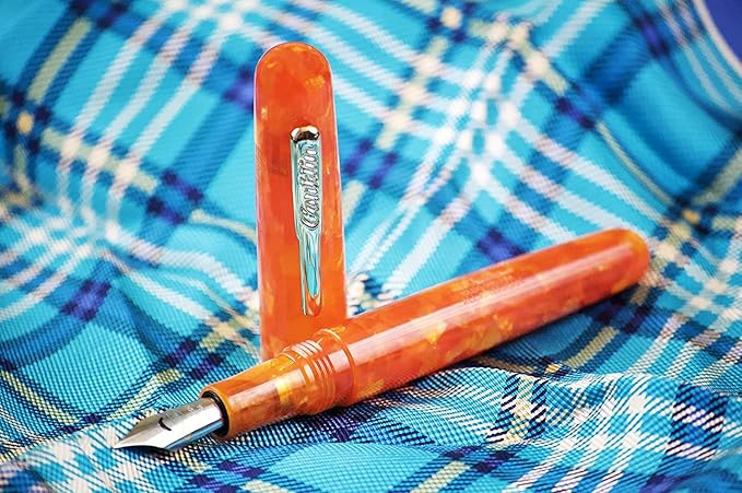 Conklin All American Fountain Pen in Sunburst Orange – Broad Nib, Vibrant Design & Superior Craftsmanship – Ideal Gift for Professionals & Pen Enthusiasts