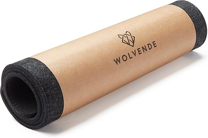 Wolvende Premium Felt Desk Mat | Large 15.75" x 36" | Multifunctional Desk Pad for Home Office | Dark Gray