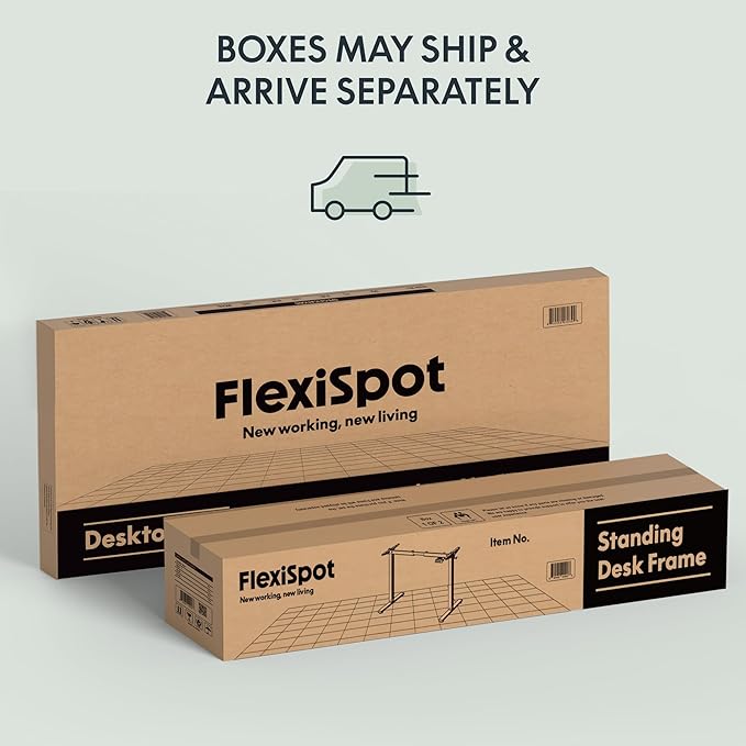 FLEXISPOT EN1 One-Piece Standing Desk with 1-Inch Thick Seamless Desktop, 48"x24" Electric Height Adjustable Desk for Home Office, Multi-Monitor Setups & Easy Assembly, Mahogany