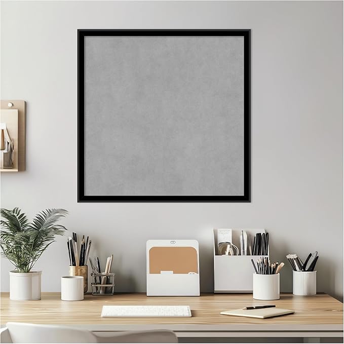 Amanti Art Black Framed Magnetic Board 21x21 Medium Vision Board for use with Magnets, 100% Metal Sheet to Display Items as Office Decor or for Home Organization in mudroom, Kitchen or Kids Room