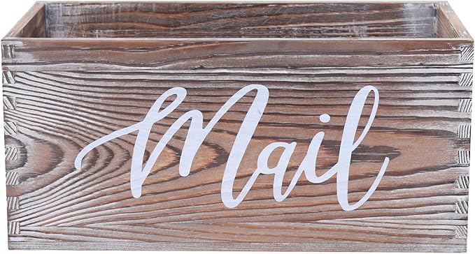 CFYACFY Mail Organizer Magazine Countertop Mail Storage Organizer for Home Mail and Key Holder for Desk Letter Basket Farmhouse Home Decor Mailbox Mail Basket 5.5*5.5*11.4 Inch