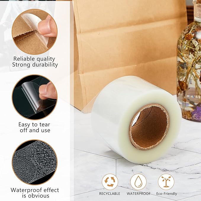 Zonon 500 Pcs Clear Labels Label Protector Clear Stickers Wafer Seals Waterproof Labels for Protecting Barcodes, Numbers and Stickers (1.57 Inches in Diameter,Round)